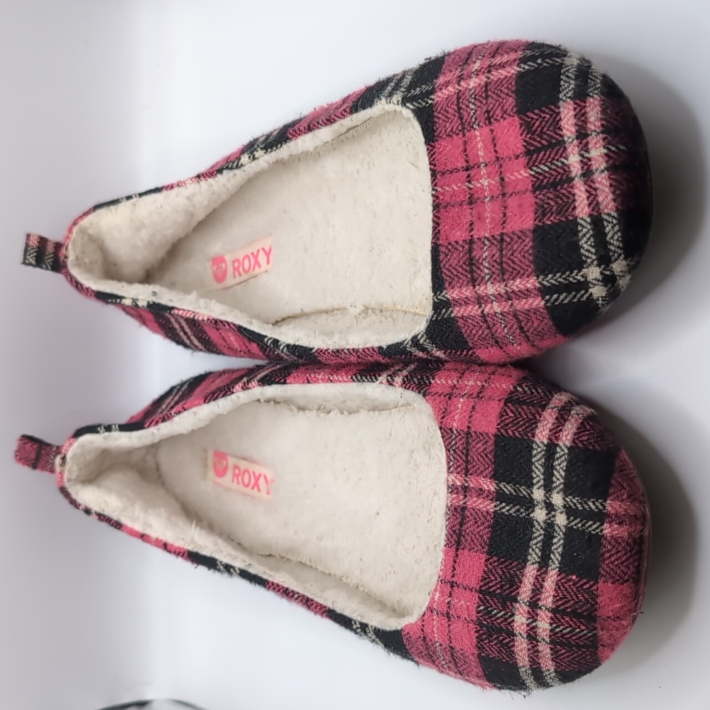 Roxy plaid flats girls size 5